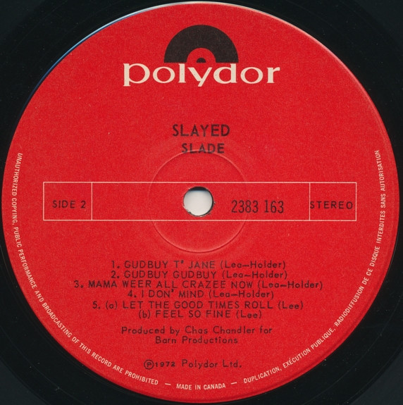 Slade - Slayed? | Polydor (2383 163) - main Slade - Slayed? | Polydor (2383 163) - main