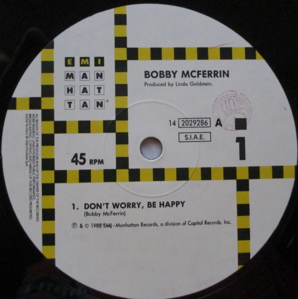 Bobby McFerrin - Don't Worry, Be Happy | EMI-Manhattan Records (14 2029286) - 2 Bobby McFerrin - Don't Worry, Be Happy | EMI-Manhattan Records (14 2029286) - 2