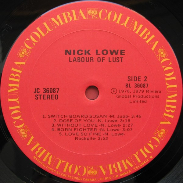 Nick Lowe - Labour Of Lust | Columbia (JC 36087) - 4