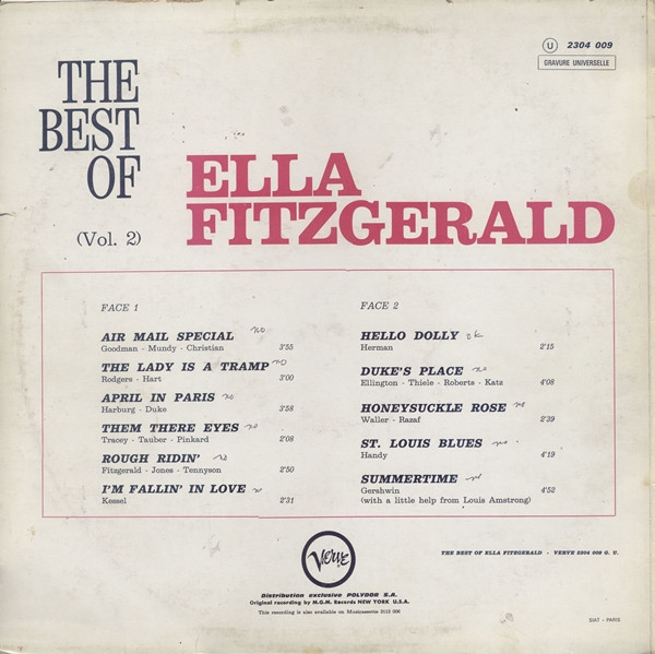Ella Fitzgerald - The Best Of Ella Fitzgerald Vol. 2 | Verve Records (2304 009) - 2 Ella Fitzgerald - The Best Of Ella Fitzgerald Vol. 2 | Verve Records (2304 009) - 2
