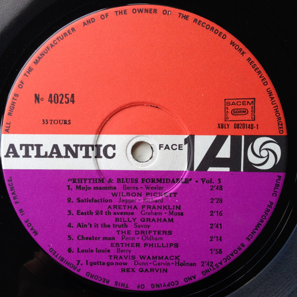 Various - Formidable Rhythm And Blues (Vol. 3) | Atlantic (40 254) - 3 Various - Formidable Rhythm And Blues (Vol. 3) | Atlantic (40 254) - 3