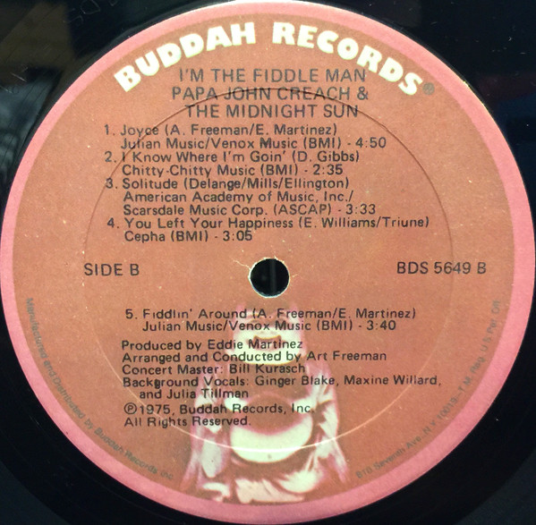 Papa John Creach & The Midnight Sun - I'm The Fiddle Man | Buddah Records (BDS 5649) - 4