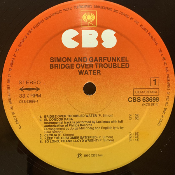 Simon & Garfunkel - Bridge Over Troubled Water | CBS (63699) - 3 Simon & Garfunkel - Bridge Over Troubled Water | CBS (63699) - 3