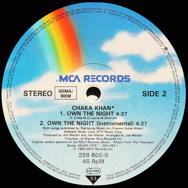 Chaka Khan - Own The Night (12" Version) | MCA Records (258 805-0) - 4 Chaka Khan - Own The Night (12" Version) | MCA Records (258 805-0) - 4