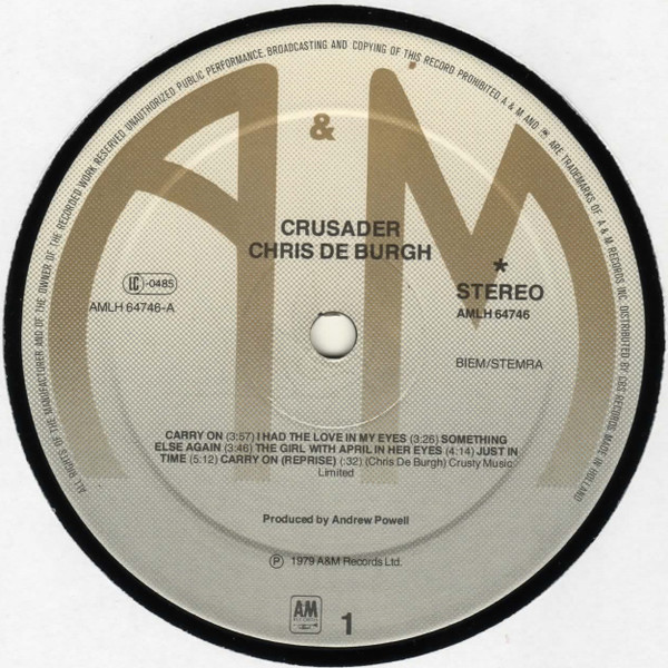 Chris de Burgh - Crusader | A&M Records (AMLH 64746) - 3