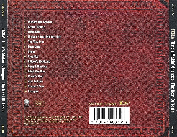 Tesla - Time's Makin' Changes - The Best Of Tesla | Geffen Records (GED 24833) - 3