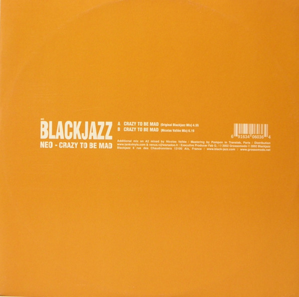 Neo - Crazy To Be Mad | Blackjazz (BLACKJAZZ 002) - 2