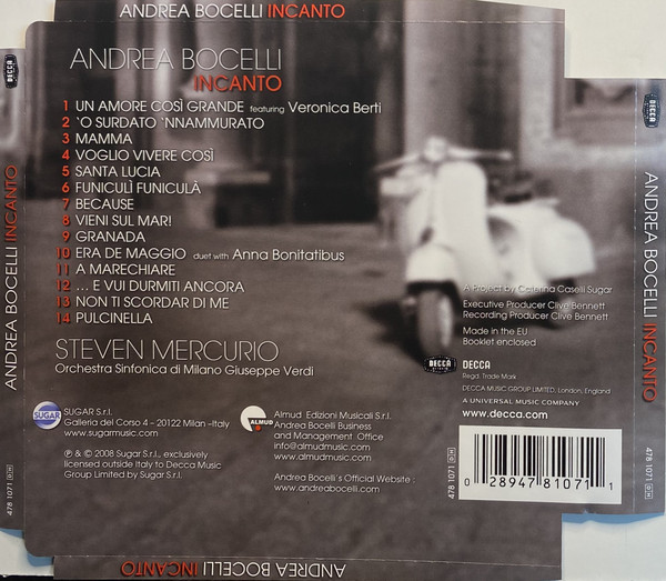 Andrea Bocelli - Incanto | Decca (478 1071) - 2