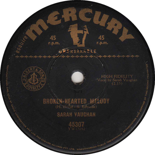 Sarah Vaughan - Misty / Broken-Hearted Melody | Esquire Mercury (45307)