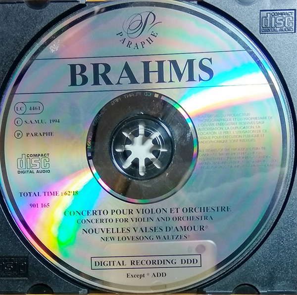 Johannes Brahms - Concerto Pour Violon Et Orchestre / Nouvelles Valses D'Amour | Paraphe (901 165) - 2