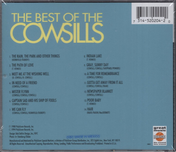 The Cowsills - The Best Of The Cowsills CD | Rebound Records (314 520 204-2) - 2