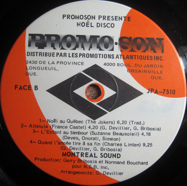 Montreal Sound - Noël Disco [Vinyl] | Promo Son (JPA 7510) - 4