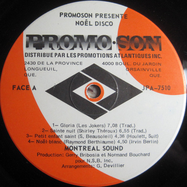Montreal Sound - Noël Disco [Vinyl] | Promo Son (JPA 7510) - 3