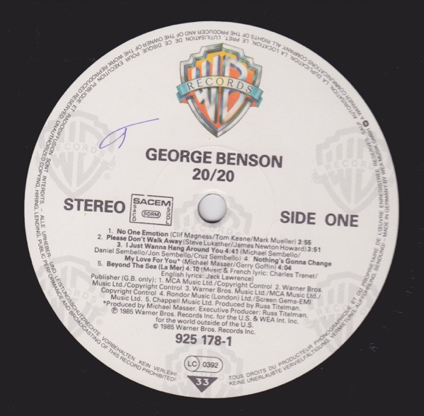 George Benson - 20/20 | Warner Bros. Records (925 178-1) - 3