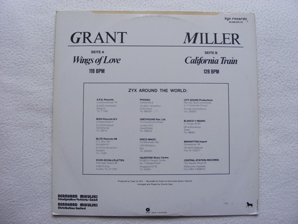 Grant Miller - Wings Of Love / California Train | Dacapo (45.605635.35) - 2
