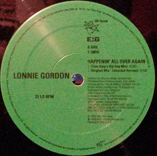 Lonnie Gordon - Happenin' All Over Again (U.K. Mixes) | SBK Records (Y-58010) - 3 Lonnie Gordon - Happenin' All Over Again (U.K. Mixes) | SBK Records (Y-58010) - 3