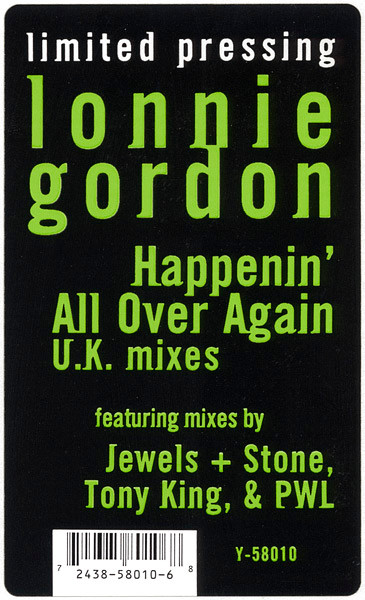 Lonnie Gordon - Happenin' All Over Again (U.K. Mixes) | SBK Records (Y-58010) - 4 Lonnie Gordon - Happenin' All Over Again (U.K. Mixes) | SBK Records (Y-58010) - 4