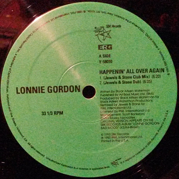 Lonnie Gordon - Happenin' All Over Again (U.K. Mixes) | SBK Records (Y-58010) - 2 Lonnie Gordon - Happenin' All Over Again (U.K. Mixes) | SBK Records (Y-58010) - 2
