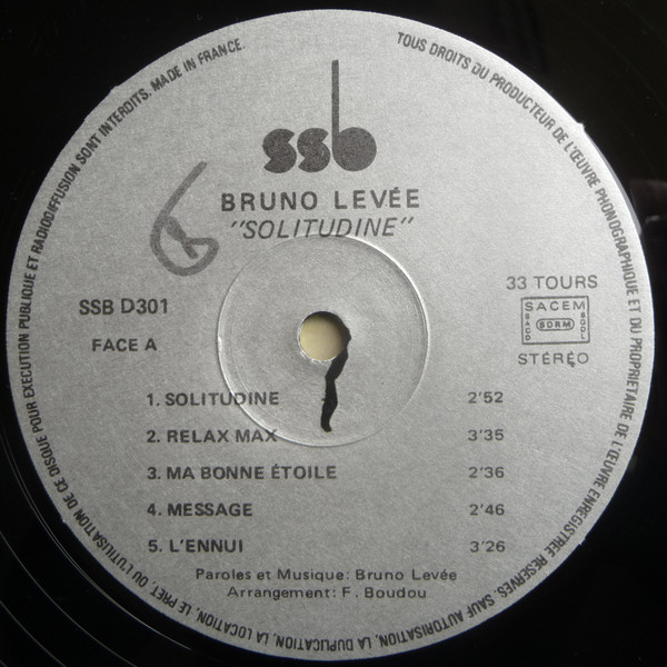 Bruno Levée - Solitudine | S.S.B. Music (S.S.B. D 301) - 3