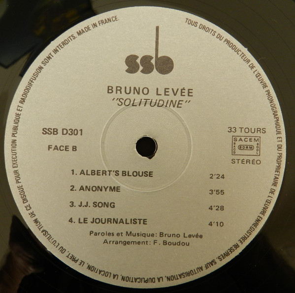 Bruno Levée - Solitudine | S.S.B. Music (S.S.B. D 301) - 4