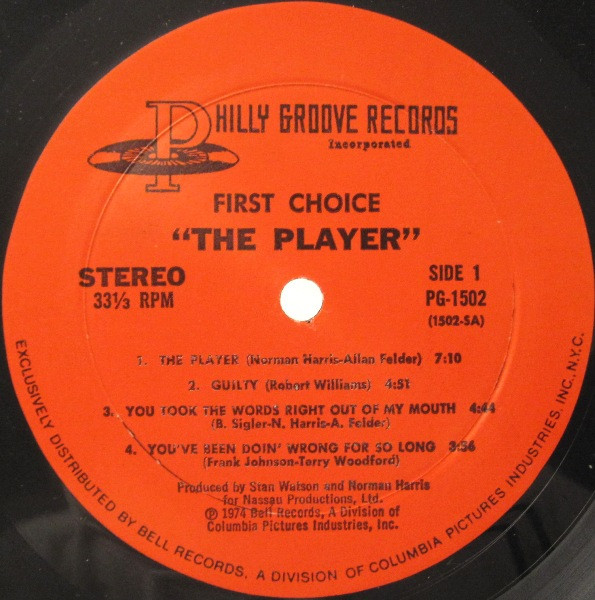 First Choice - The Player | Philly Groove Records Incorporated (PG 1502) - 3