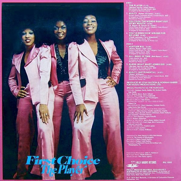 First Choice - The Player | Philly Groove Records Incorporated (PG 1502) - 2