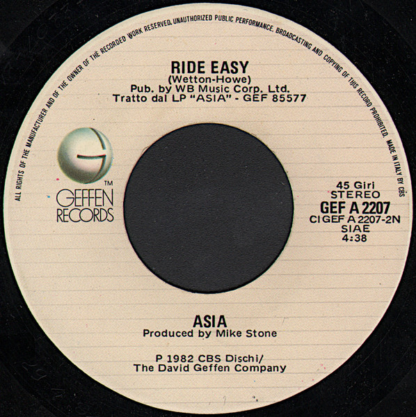 Asia - Heat Of The Moment | Geffen Records (GEF A 2207) - 4 Asia - Heat Of The Moment | Geffen Records (GEF A 2207) - 4