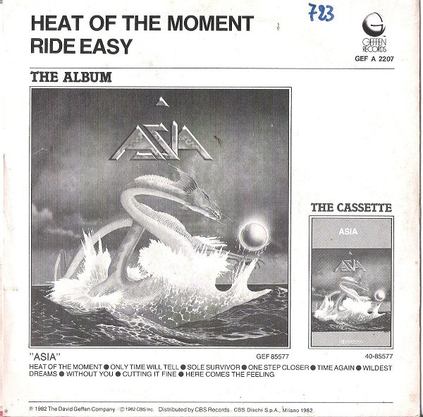 Asia - Heat Of The Moment | Geffen Records (GEF A 2207) - 2 Asia - Heat Of The Moment | Geffen Records (GEF A 2207) - 2