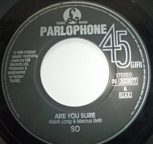 So - Are You Sure | Parlophone (06 2023077) - 3