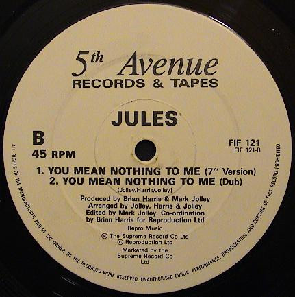 Jules - You Mean Nothing To Me | 5th Avenue Records And Tapes (FIF 121) - 3 Jules - You Mean Nothing To Me | 5th Avenue Records And Tapes (FIF 121) - 3