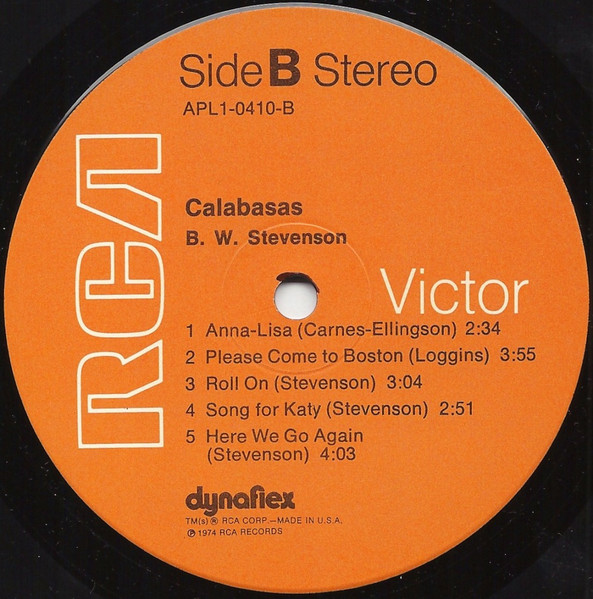 B.W. Stevenson - Calabasas | RCA Victor (APL 1-0410) - 4 B.W. Stevenson - Calabasas | RCA Victor (APL 1-0410) - 4