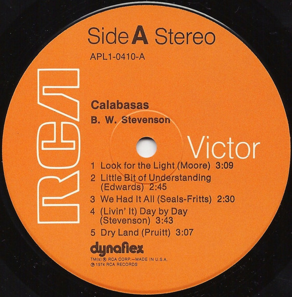B.W. Stevenson - Calabasas | RCA Victor (APL 1-0410) - 3 B.W. Stevenson - Calabasas | RCA Victor (APL 1-0410) - 3