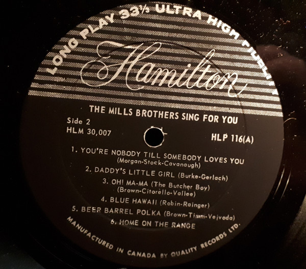 The Mills Brothers - Sing For You | Hamilton (HLP 116) - 4