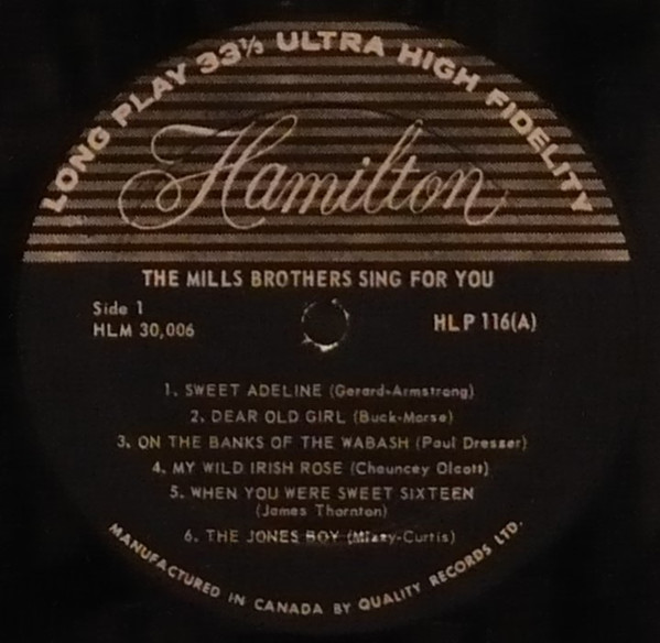 The Mills Brothers - Sing For You | Hamilton (HLP 116) - 3