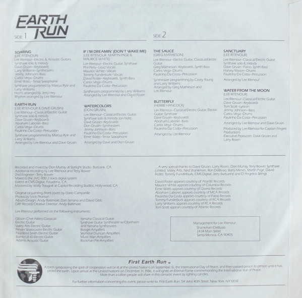 Lee Ritenour - Earth Run | GRP (GRP 91021) - 4