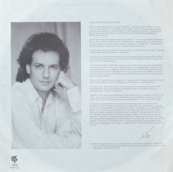 Lee Ritenour - Earth Run | GRP (GRP 91021) - 3