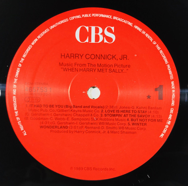 Harry Connick, Jr. - Music From The Motion Picture "When Harry Met Sally..." | CBS (465753 1) - 3