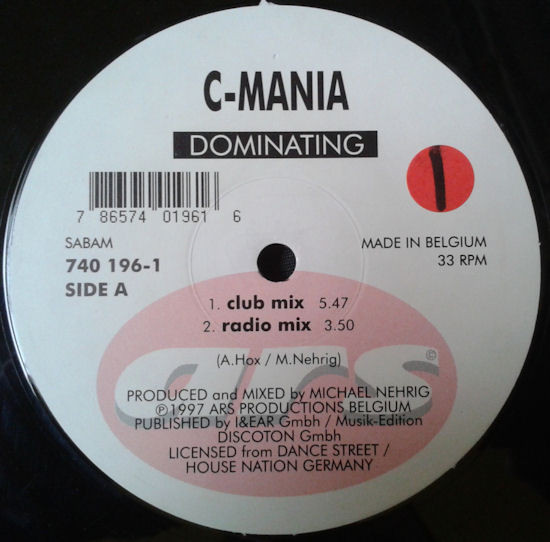 C-Mania - Dominating | ARS Productions (740 196-1) - 2 C-Mania - Dominating | ARS Productions (740 196-1) - 2