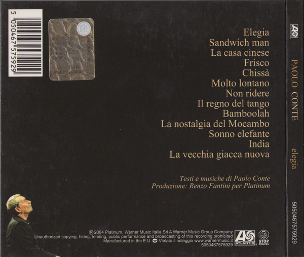Paolo Conte - Elegia | Atlantic (5050467575929) - 2