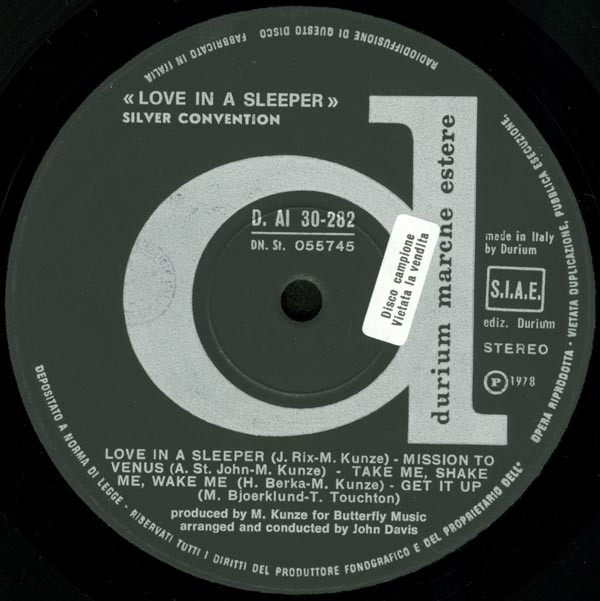 Silver Convention - Love In A Sleeper | Durium (D. AI 30-282) - 2 Silver Convention - Love In A Sleeper | Durium (D. AI 30-282) - 2