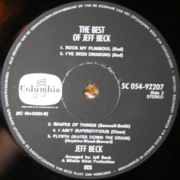 Jeff Beck - The Best Of Jeff Beck | Columbia (5C 054-92207) - 4 Jeff Beck - The Best Of Jeff Beck | Columbia (5C 054-92207) - 4
