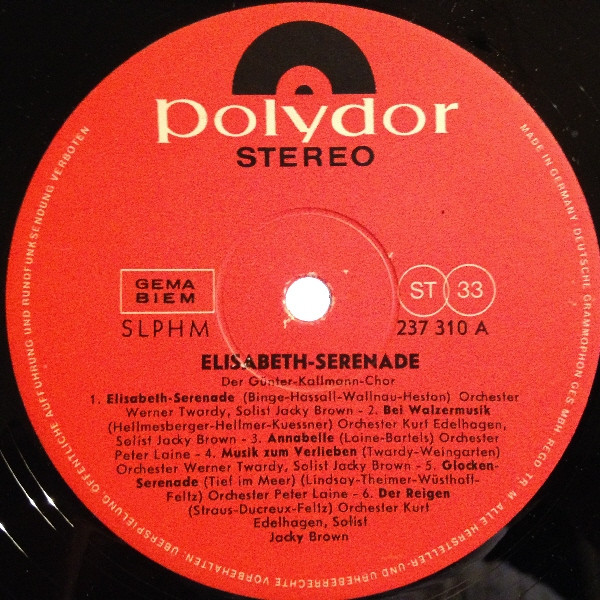 Günter Kallmann Chor - Elisabeth-Serenade | Polydor (237 310) - 3 Günter Kallmann Chor - Elisabeth-Serenade | Polydor (237 310) - 3