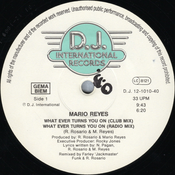 Mario Reyes - What Ever Turns You On | D.J. International Records (D.J. 12-1010-40) - 3 Mario Reyes - What Ever Turns You On | D.J. International Records (D.J. 12-1010-40) - 3