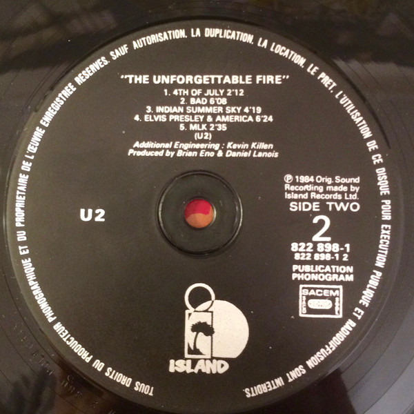 U2 - The Unforgettable Fire | Island Records (822 898-1) - 4