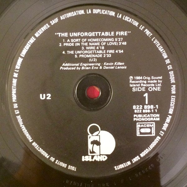 U2 - The Unforgettable Fire | Island Records (822 898-1) - 3
