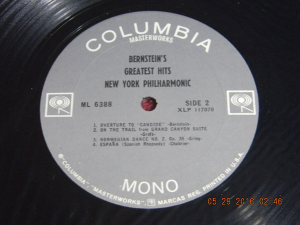 Leonard Bernstein / New York Philharmonic - Bernstein's Greatest Hits | Columbia Masterworks (ML- 6388) - 3 Leonard Bernstein / New York Philharmonic - Bernstein's Greatest Hits | Columbia Masterworks (ML- 6388) - 3