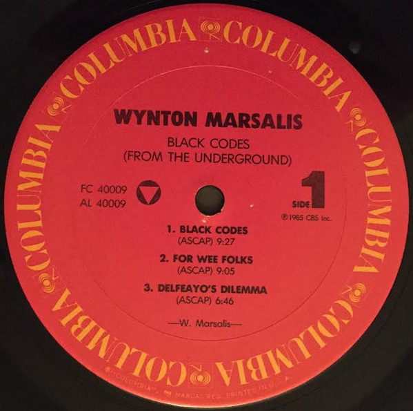 Wynton Marsalis - Black Codes (From The Underground) | Columbia (FC 40009) - 3