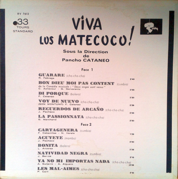 Los Matecoco Sous La Direction De Pancho Cataneo - Viva Los Matecoco! | Riviera (RV 7612) - 2 Los Matecoco Sous La Direction De Pancho Cataneo - Viva Los Matecoco! | Riviera (RV 7612) - 2