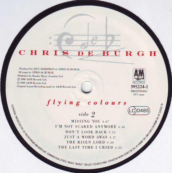 Chris de Burgh - Flying Colours | A&M Records (395224-1) - 4