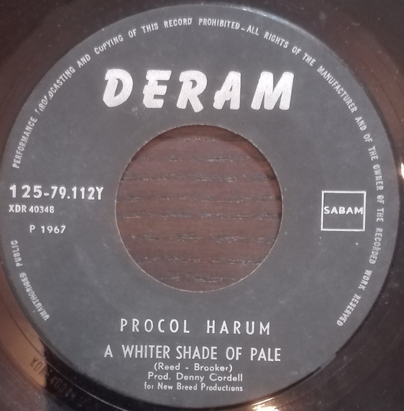 Procol Harum - A Whiter Shade Of Pale / Lime Street Blues | Deram (125/79.112-Y) - 3